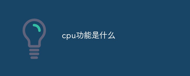 cpu功能是什么