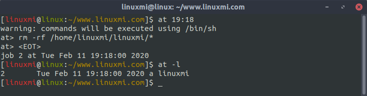 图解 Linux下at延时任务和crontab定时任务命令