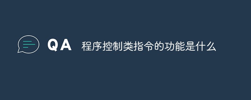 程序控制类指令的功能是什么