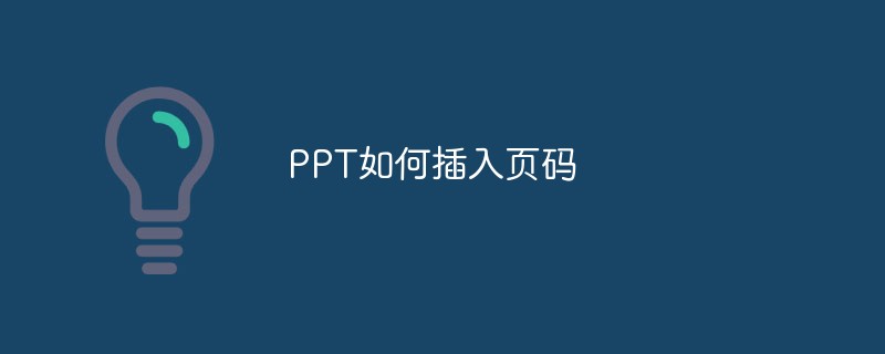 PPT如何插入页码