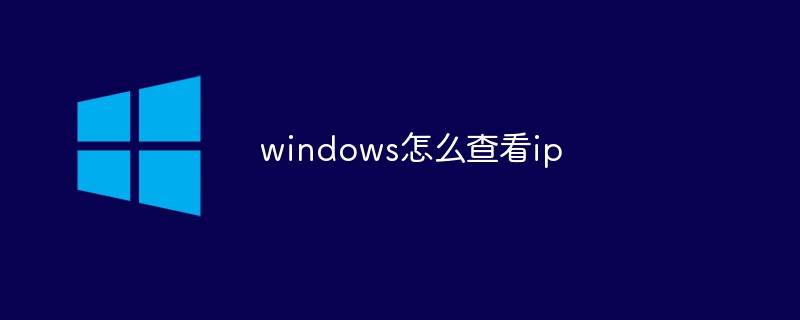 windows怎么查看ip