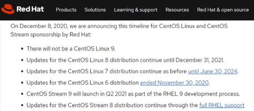 红帽拒绝进行投资，CentOS Linux 将停止维护