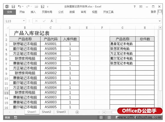 excel表格去除重复的数据 去除Excel表格重复记录并排序的方法