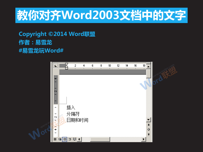 word文档怎么对齐文字 教你对齐Word2003文档中的文字