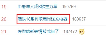 魅族18系列不送充电器上热搜