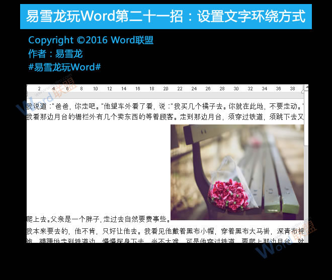 文字环绕方式怎么设置 设置文字环绕方式：易雪龙玩Word第二十一招