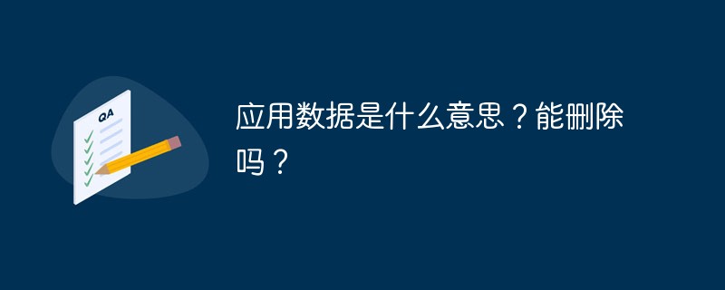 应用数据是什么意思？能删除吗？