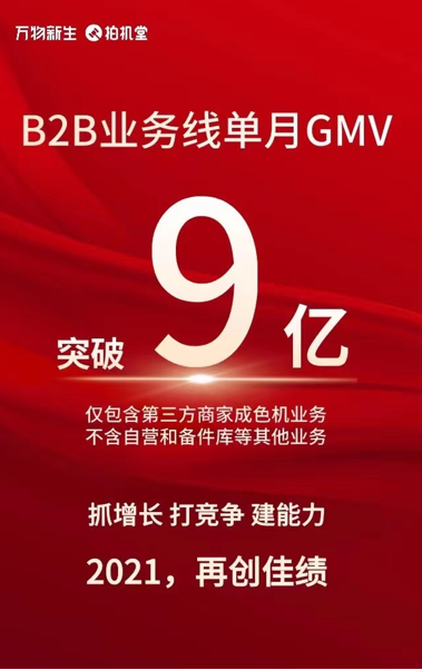 二手电商新突破万物新生（原爱回收）旗下拍机堂单月GMV突破9亿