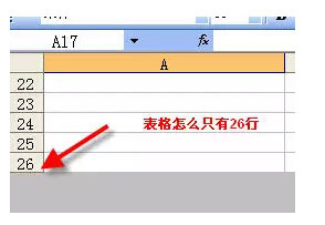 excel表格的制作方法 excel表格只有26行的原因及解决方法