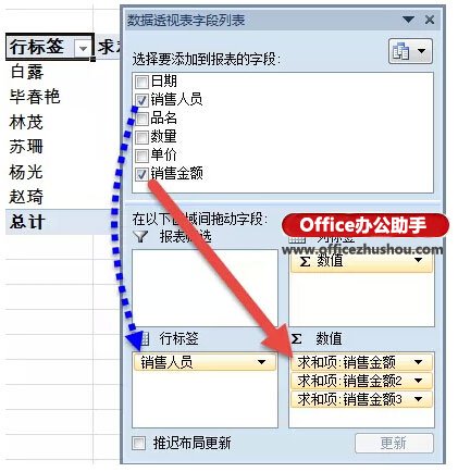 excel vba实现数据透视表 使用Excel的数据透视表快速实现数据的汇总与排名的方法