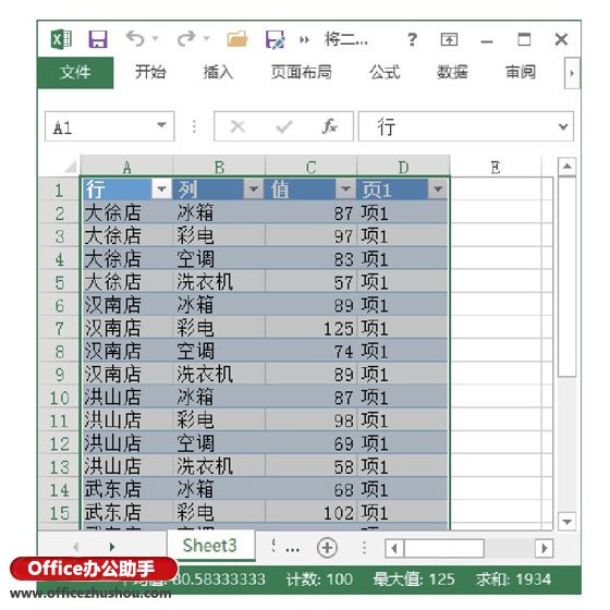 excel表格引用数据源 将数据源的表格从二维列表转换为一维列表的方法