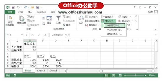 excel方案管理器使用 实例介绍Excel方案管理器的使用方法