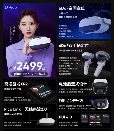 Pico Neo 3 VR一体机发布上市 售价2499元起