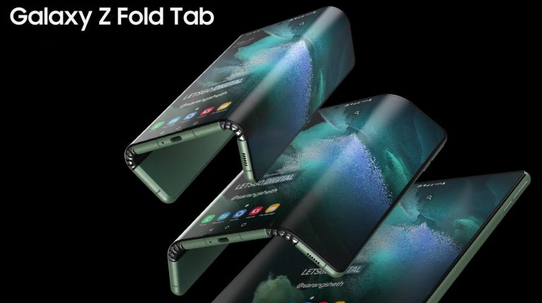 三星 Galaxy Z Fold Tab 手机渲染图曝光：基于双铰链设计的双折叠屏手机