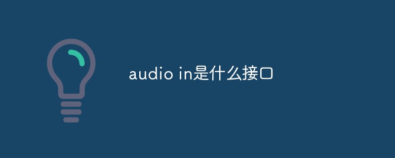 audio in是什么接口