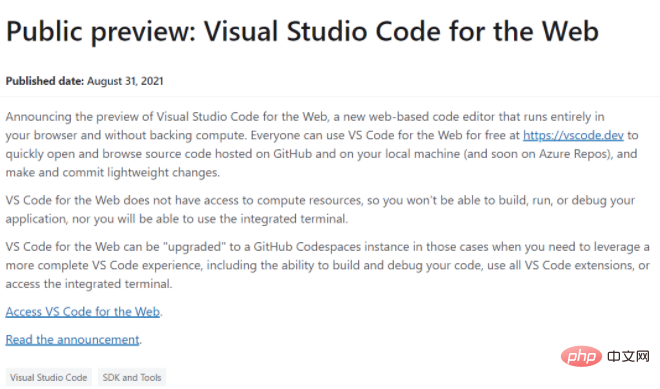 微软低调发布Visual Studio Code for the Web预览