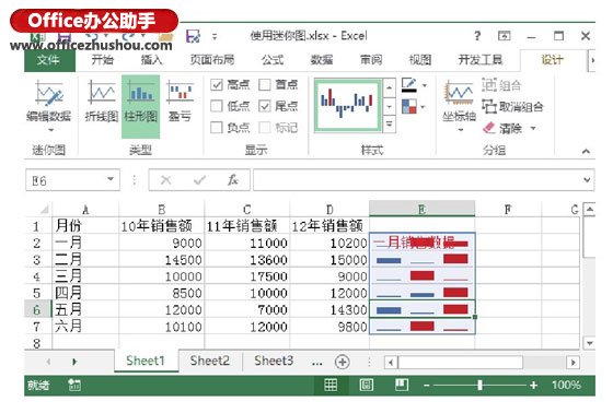 excel怎么创建工作表 在Excel工作表中创建迷你图并对其进行设置的方法