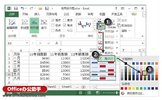 excel怎么创建工作表 在Excel工作表中创建迷你图并对其进行设置的方法