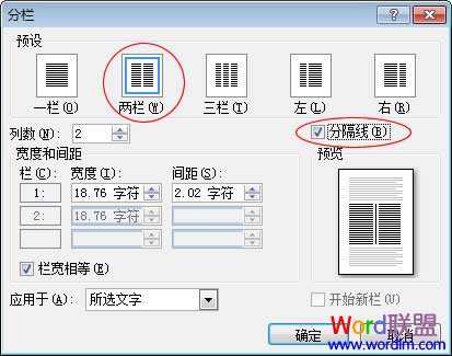 设置分栏效果 Word2007设置分栏效果不求人！