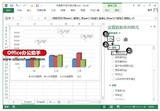 excel图表显示数值 在Excel图表中显示合计值的设置方法