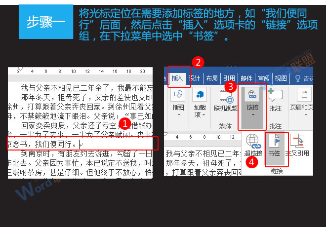 word添加书签 给文本添加书签：易雪龙玩Word第十九招