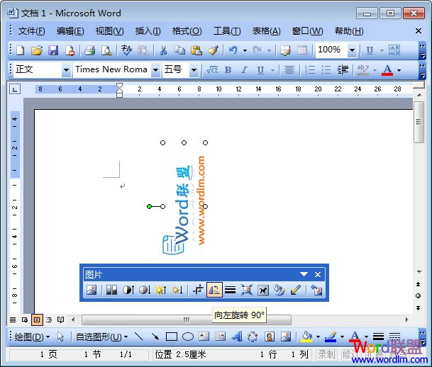 Word图片旋转  Word2003中如何让图片旋转 想怎么转就怎么转