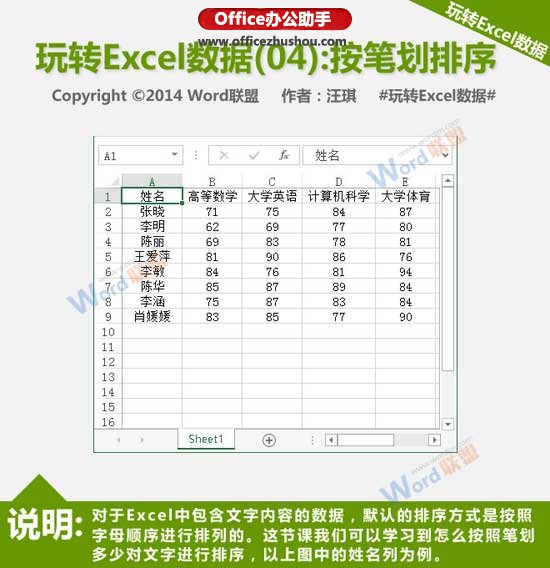 excel按姓氏笔划排序 按笔划排序Excel数据的方法