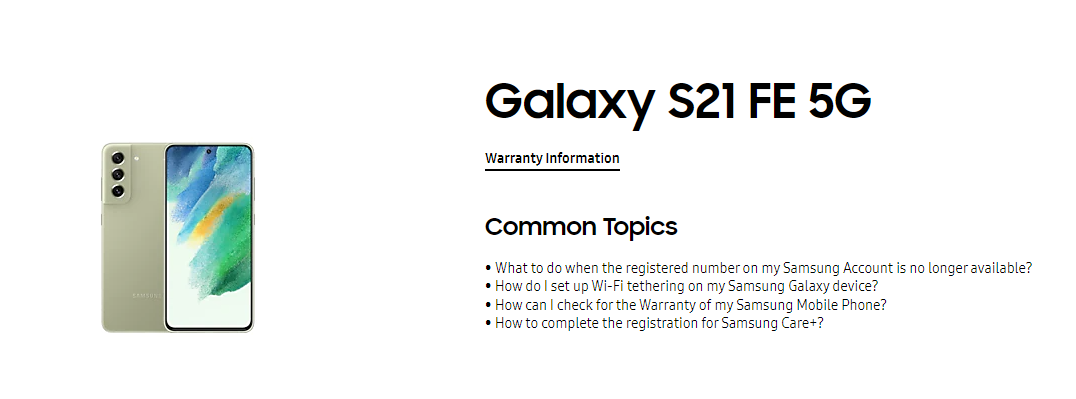 三星 Galaxy S21 FE 官方渲染图公布，已出现在网站支持页面