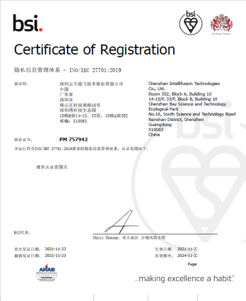 保护隐私和信息安全 云天励飞斩获的ISO27701又一项国际权威安全认证