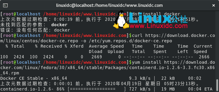 CentOS 8.1安装 Docker