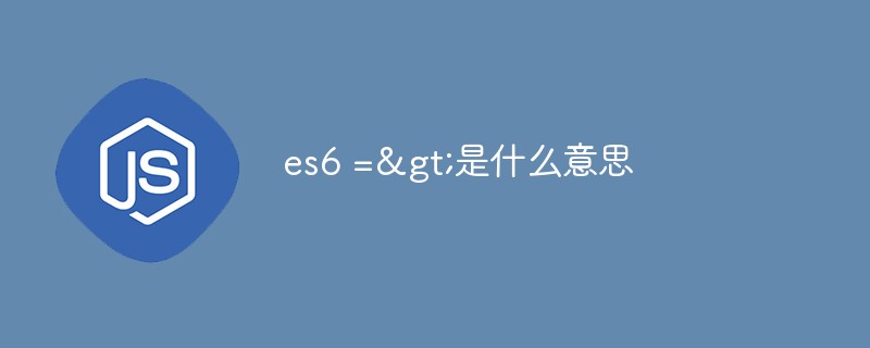 es6 =&gt;是什么意思