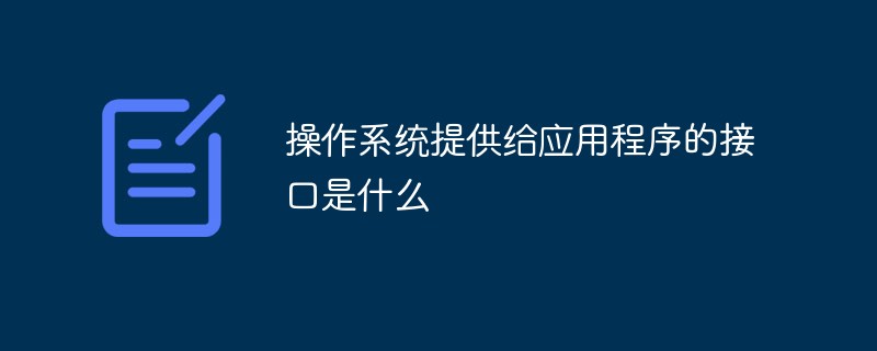 操作系统提供给应用程序的接口是什么