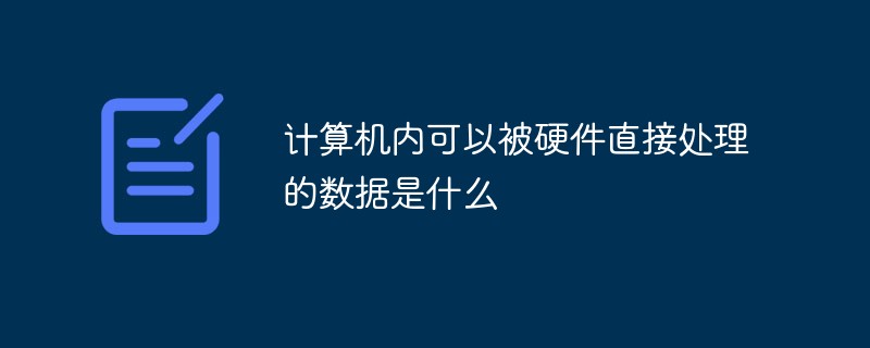 计算机内可以被硬件直接处理的数据是什么