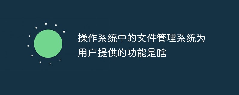 操作系统中的文件管理系统为用户提供的功能是啥