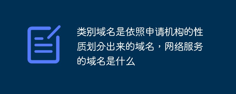 类别域名是依照申请机构的性质划分出来的域名，网络服务的域名是什么