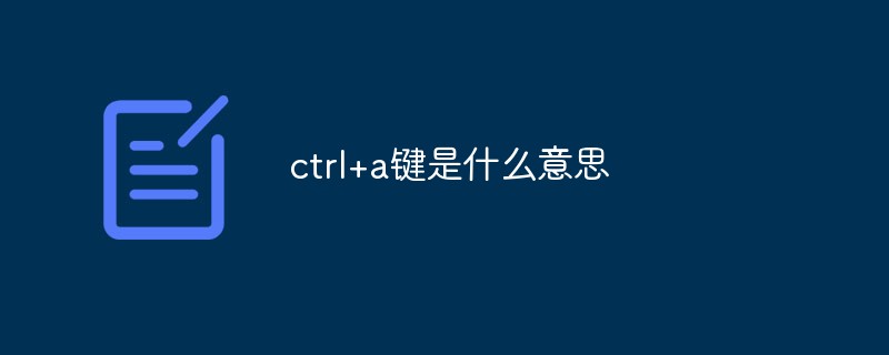 ctrl+a键是什么意思